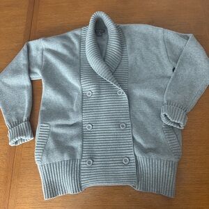 Gray Double-Breasted Cardigan